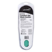 Leader Comfort Gel Work Insoles, Mens Size 8 To 13,1 Pair