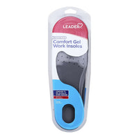 Leader Comfort Gel Work Insoles, Mens Size 8 To 13,1 Pair