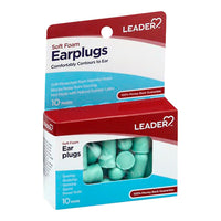 Leader Soft Foam Earplugs, 10 Pairs