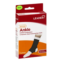 Leader Ankle Support, Slip-On, Black, Medium, 1 Ea