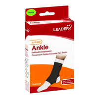 Leader Ankle Support, Slip-On, Black, Medium, 1 Ea