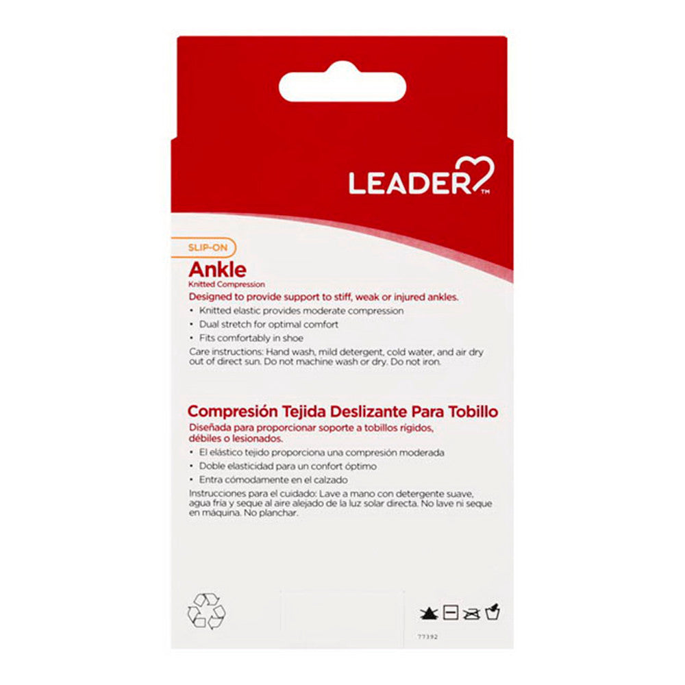 Leader Slip On Ankle Support Elastic Black, Small, 1 Ea