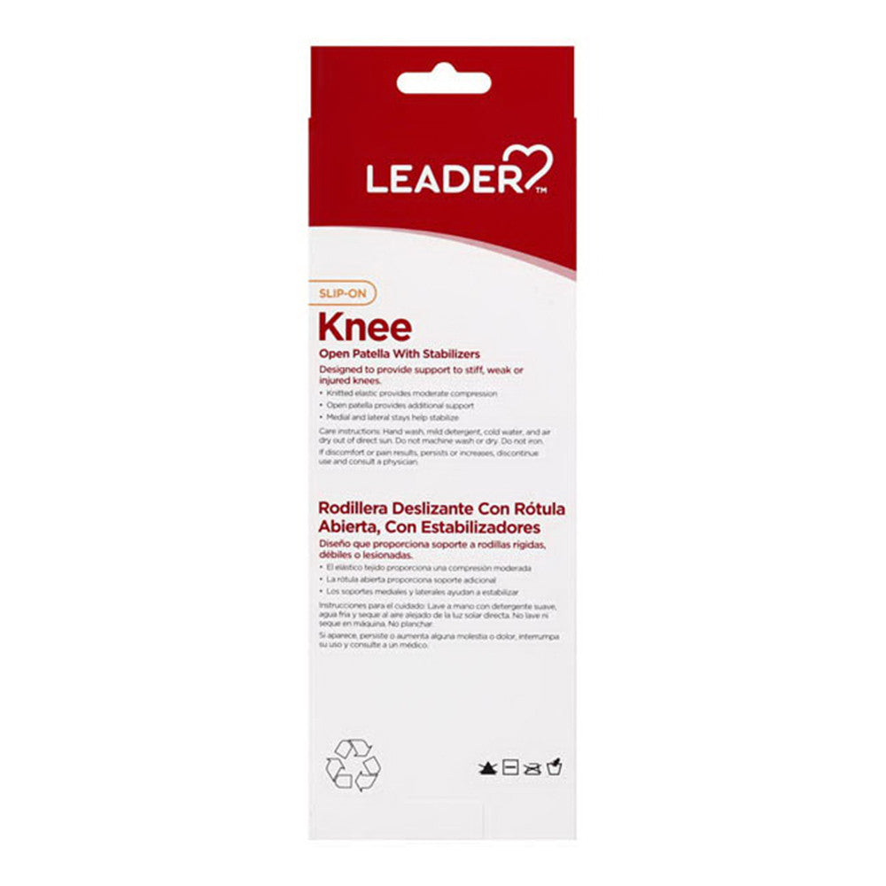 Leader Slip On Knee Support Elastic With Stabilizers Black, Medium, 1 Ea