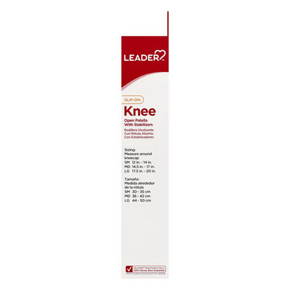 Leader Slip On Knee Support Elastic With Stabilizers Black, Medium, 1 Ea