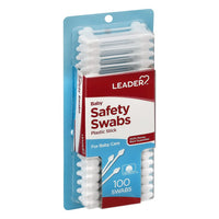 Leader Baby Safety Swabs, Plastic Stick, 100 Ea