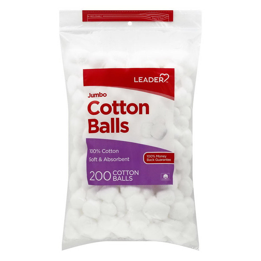 Leader Cotton Balls, Soft And Absorbent, Jumbo, 200 Ea