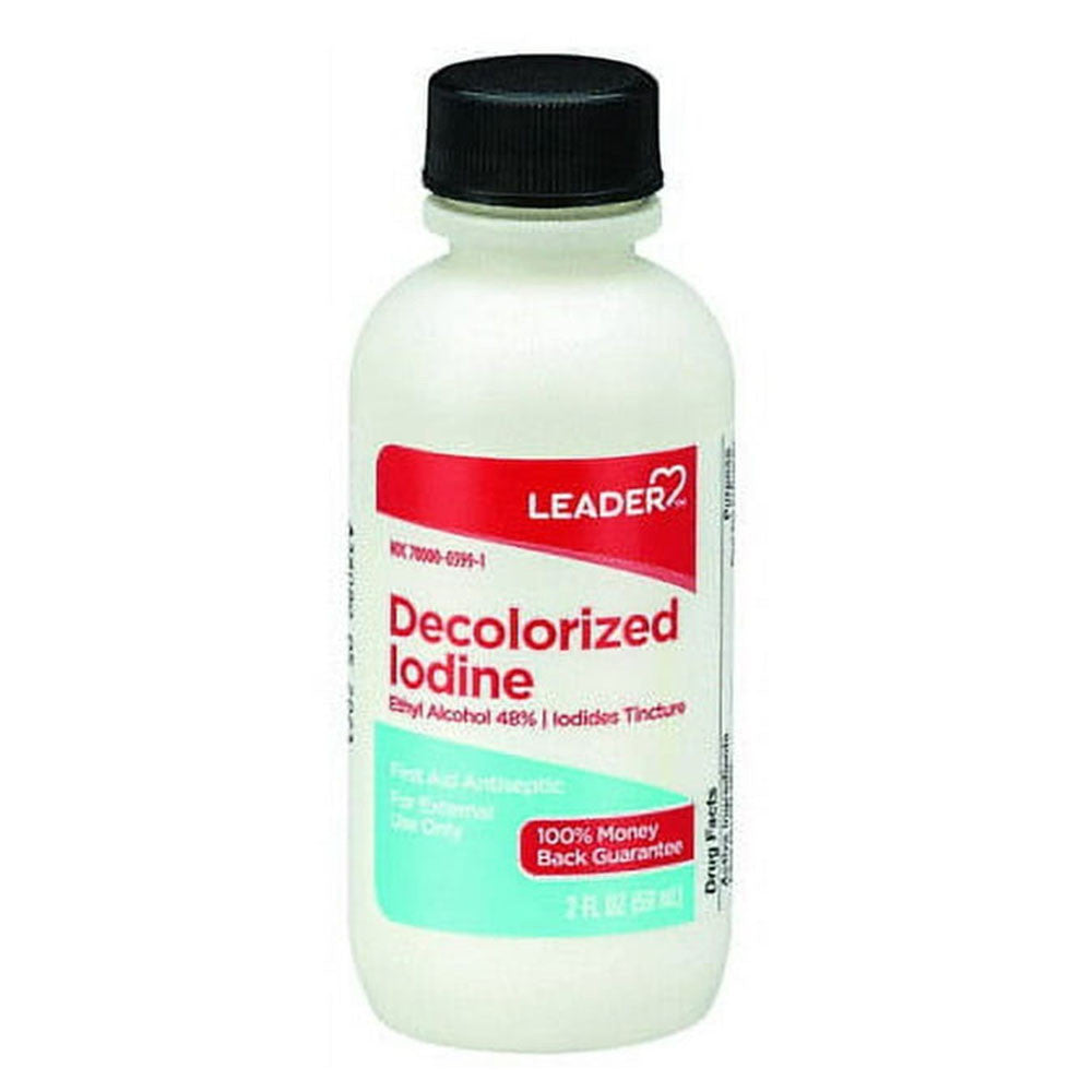 Leader Decolorized Iodine First Aid Antiseptic, 2 Oz