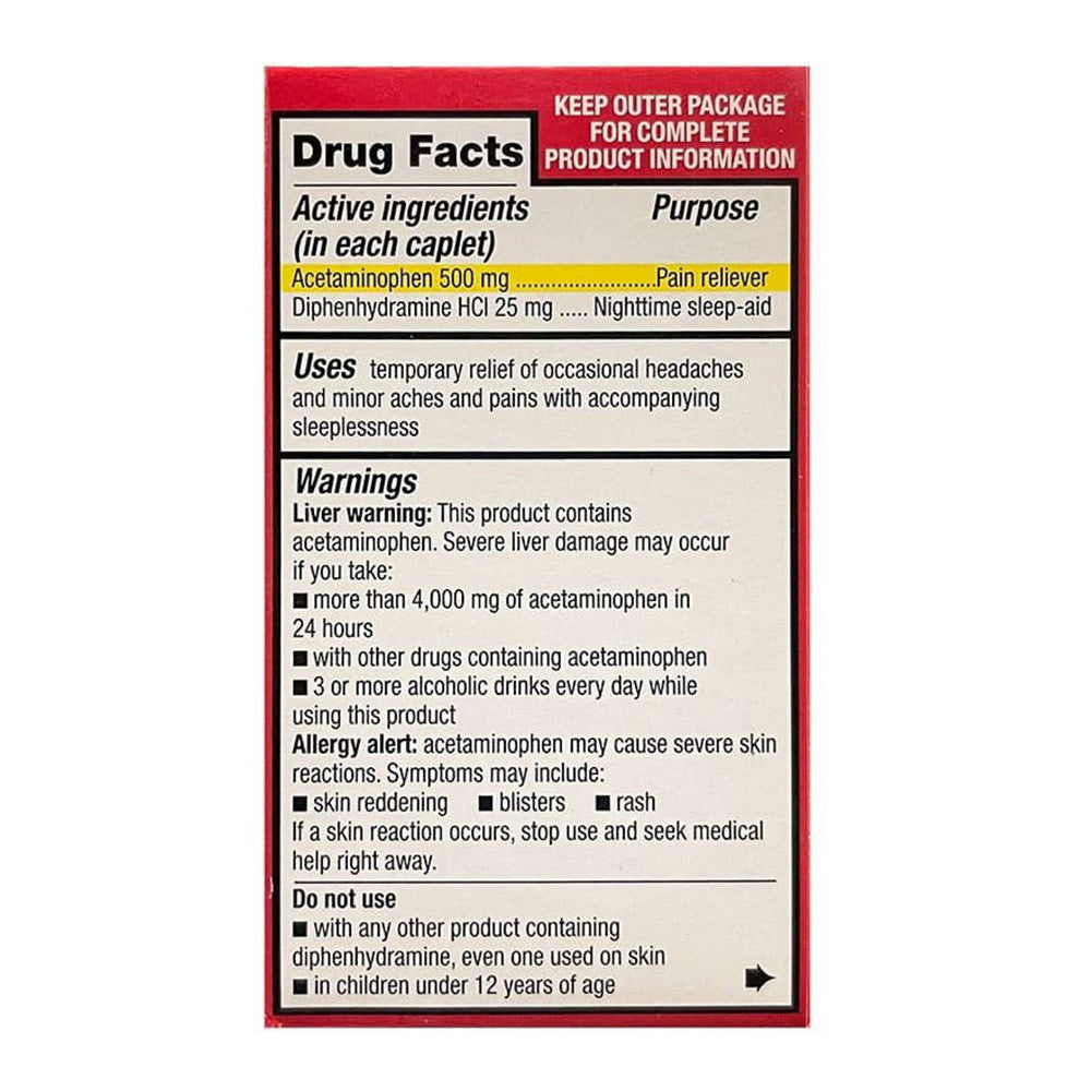 Leader Acetaminophen Pm, Extra Strength Coated Caplets, 24 Ea