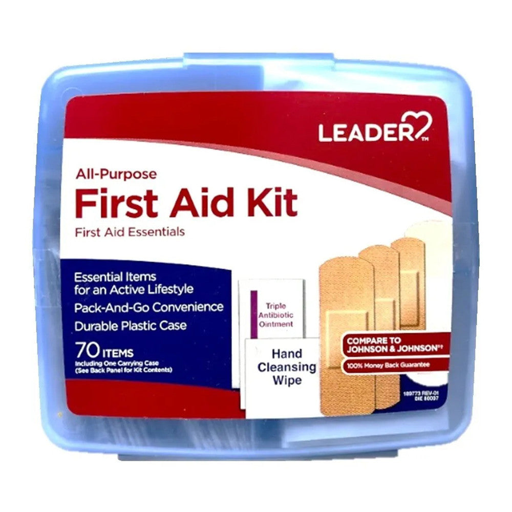 Leader All Purpose First Aid Kit Essential Items, 70 Ea