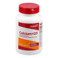 Leader Calcium Plus D3 Dietary Supplement Tablets, 100 Ea