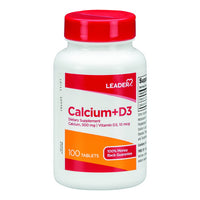 Leader Calcium Plus D3 Dietary Supplement Tablets, 100 Ea