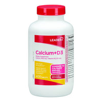 Leader Calcium Plus D3 Dietary Supplement Tablets, 400 Ea