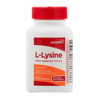 Leader L Lysine Supplement 500 Mg Tablets, 100 Ea