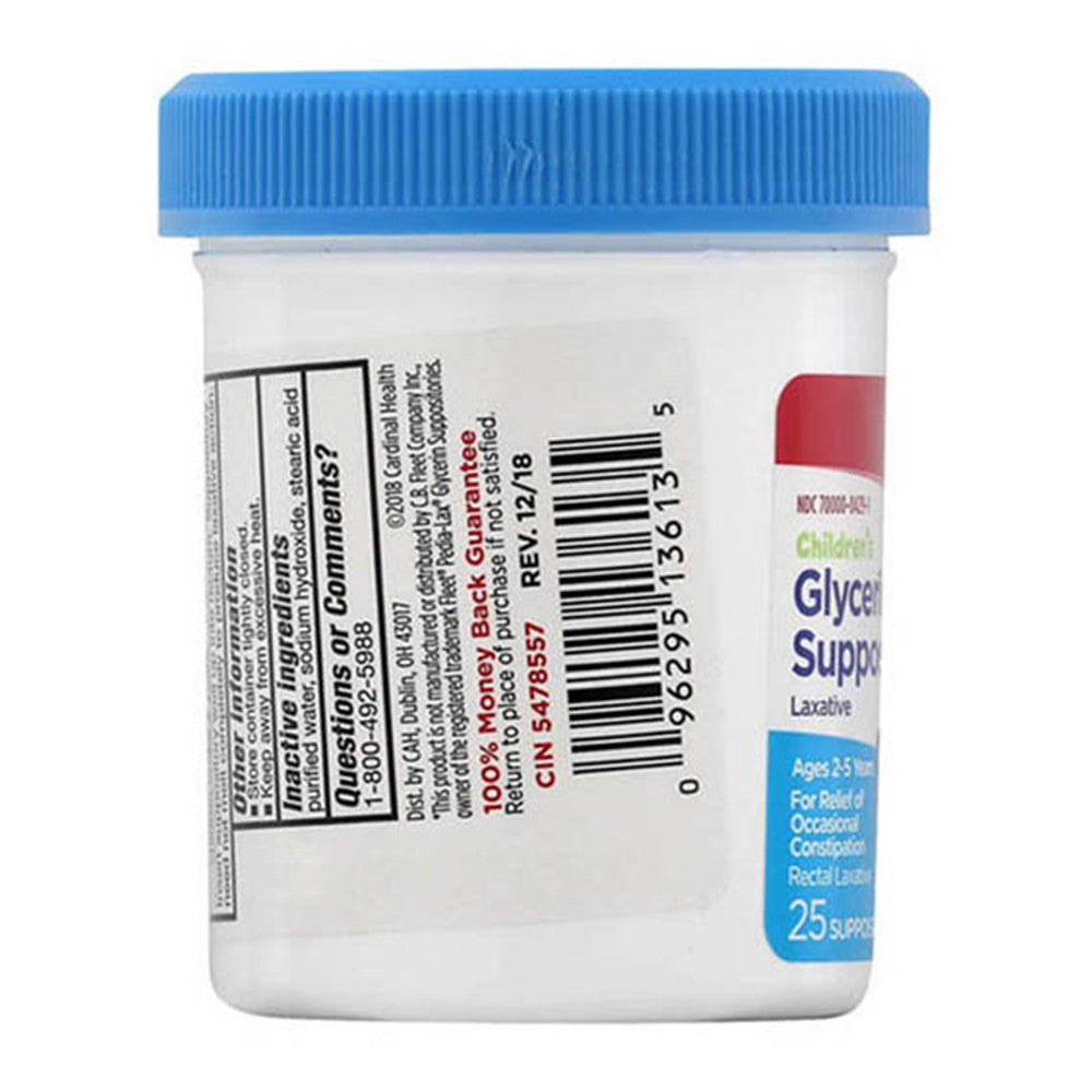 Leader Childrens Glycerin Suppositories Laxative Relief, 25 Ea