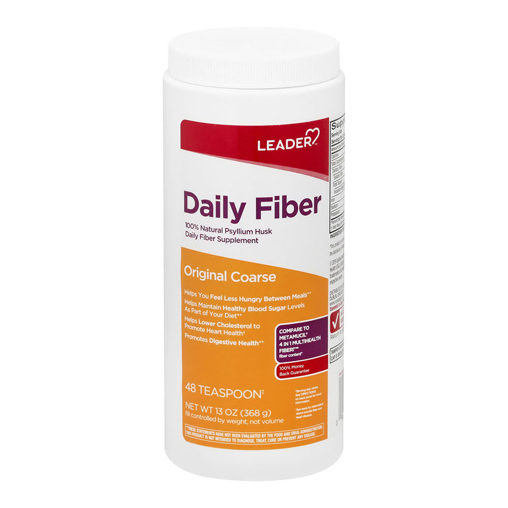 Leader Daily Fiber Psyllium 100% Supplement Powder, 13 Oz