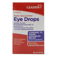 Leader Eye Drops Advanced Formula Solution, Drops, 0.5 Oz