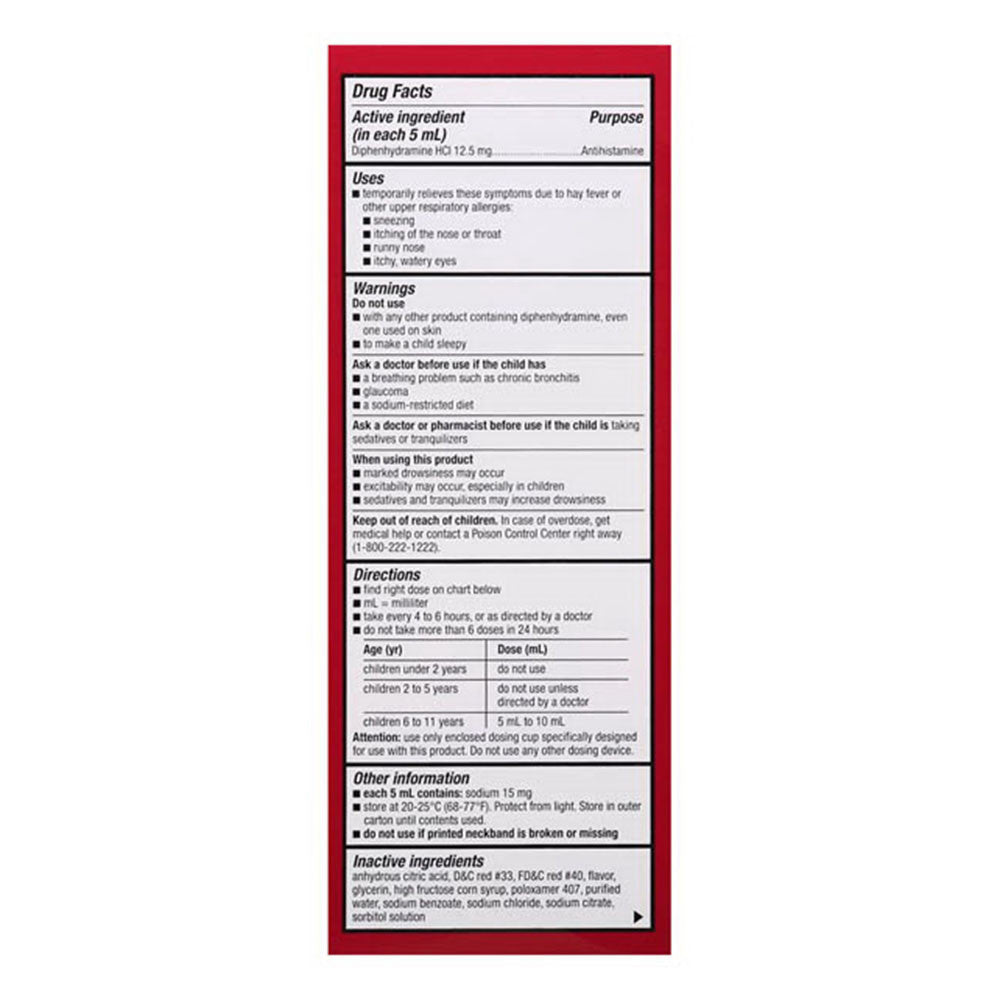 Leader Allergy Relief, Childrens Cherry Flavored Liquid, 8 Oz