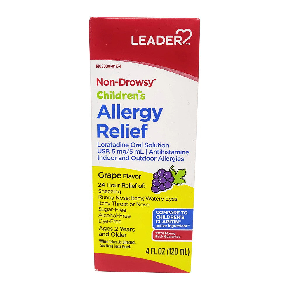 Leader Childrens Allergy Relief Loratadine Oral Solution, Grape Flavor, 4 Oz