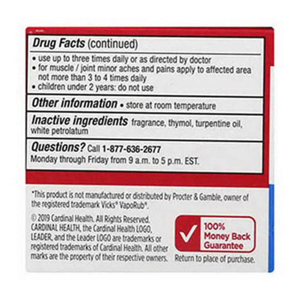Leader Medicated Chest Rub Ointment, 1.76 Oz