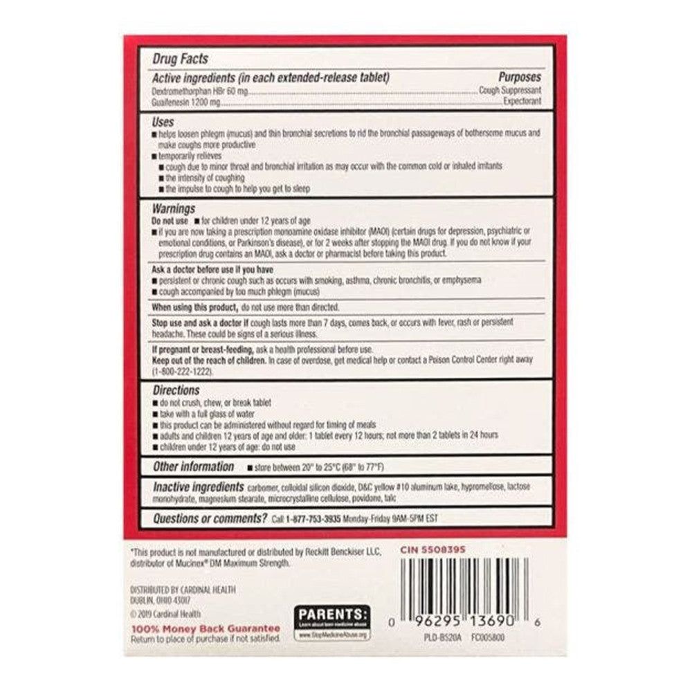 Leader Maximum Strength Mucus Relief Dm Tablets, 14 Ea
