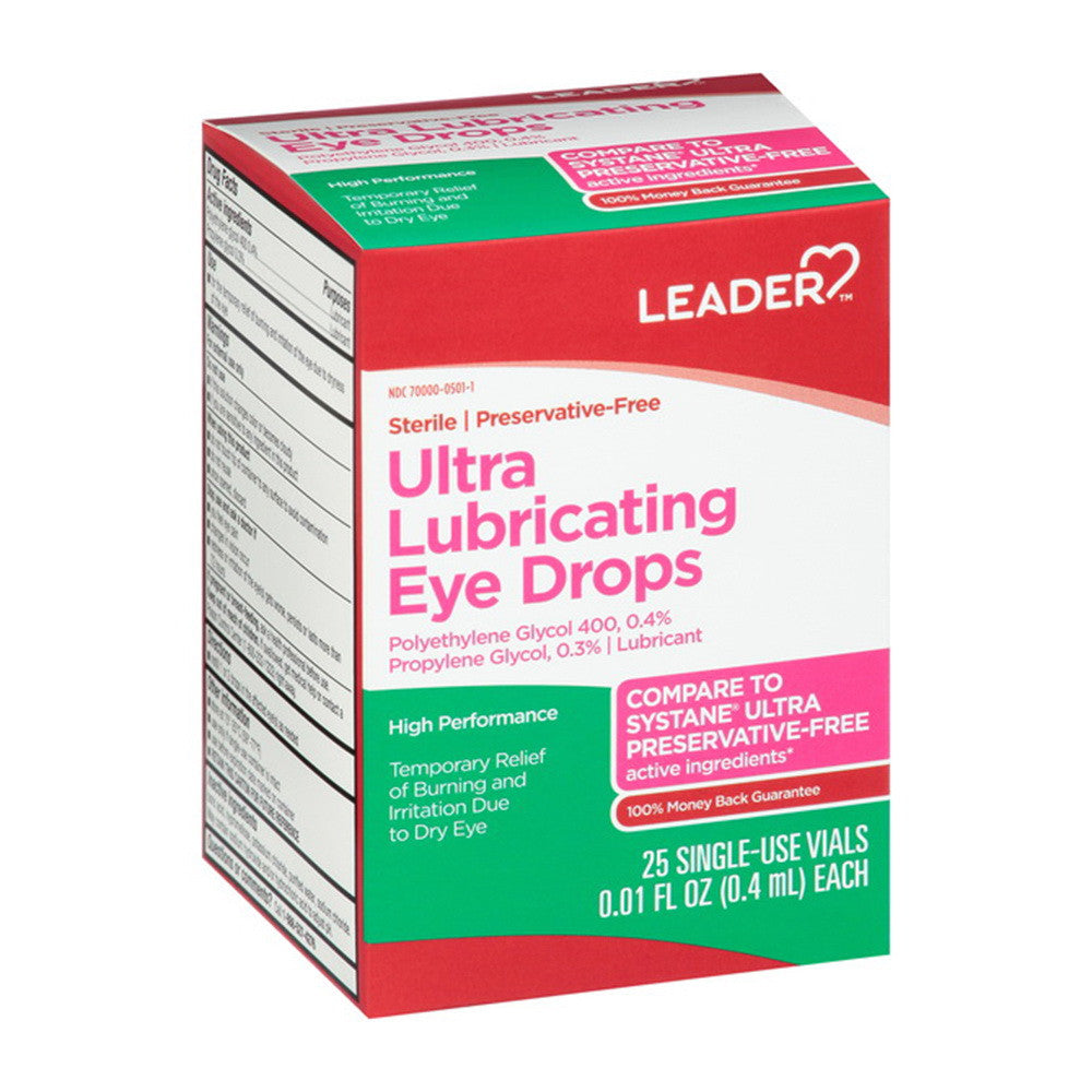 Leader Ultra Lubricating Eye Drops, 25 Ea