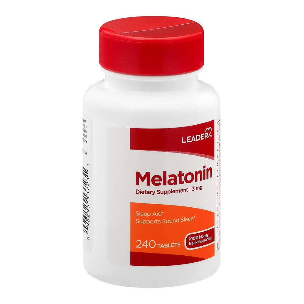 Leader Melatonin, Dietary Supplement, 3 Mg Tablets, 240 Ea