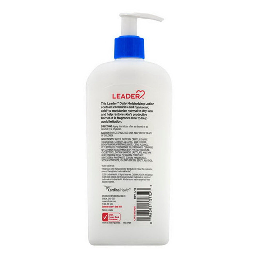 Leader Daily Moisturizing Lotion, Fragrance Free, 12 Oz