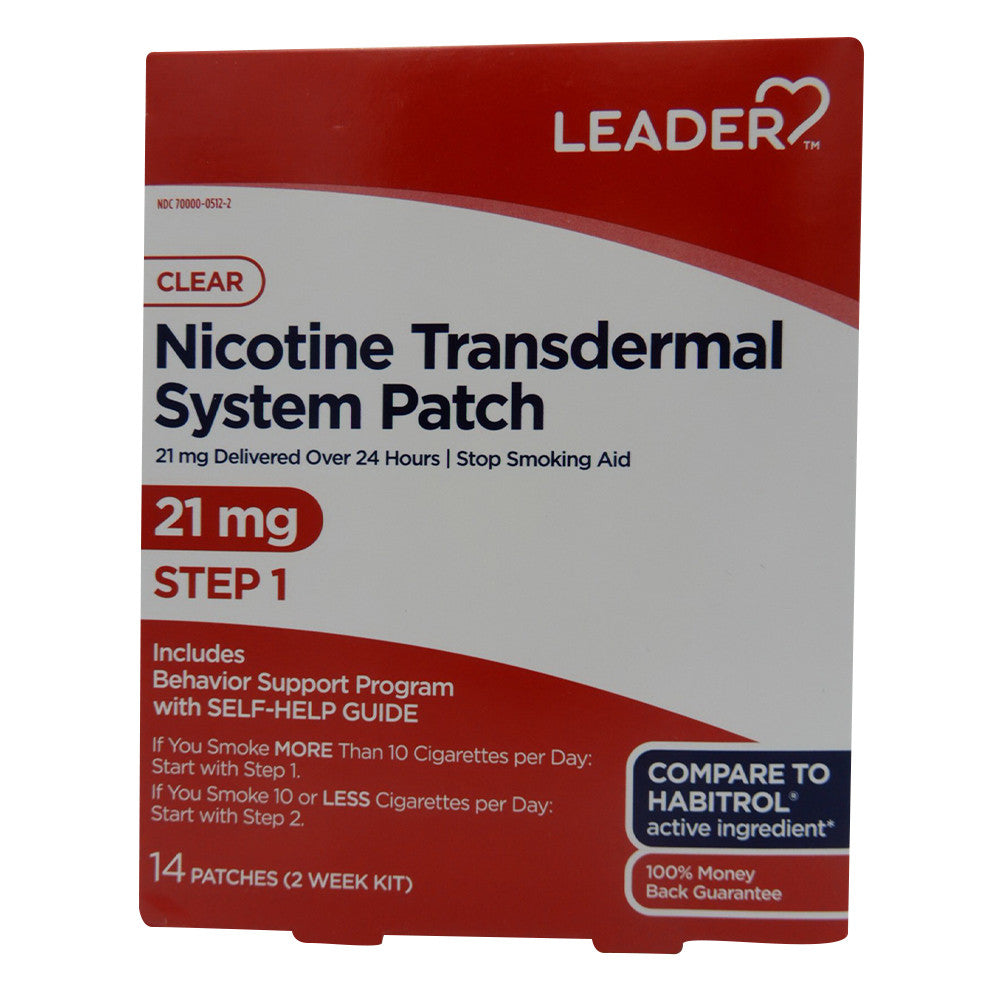 Leader Nicotine Transdermal System Patch 21 Mg, 14 Ea