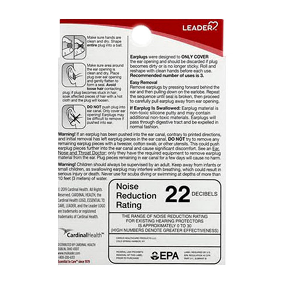 Leader Ultra Soft Silicone Earplugs, 6 Pairs