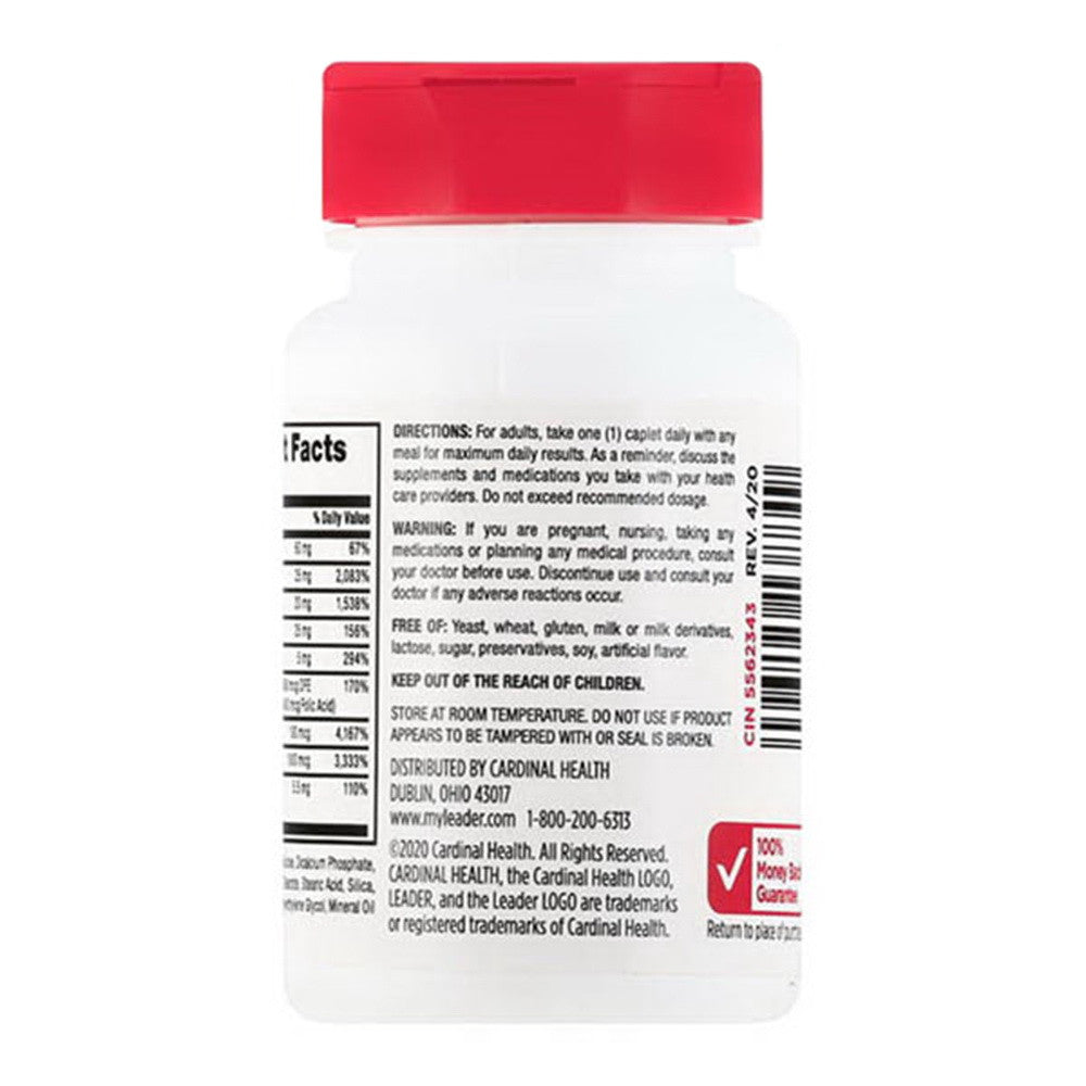 Leader Super B Complex Plus Vitamin C, Caplets, 100 Ea