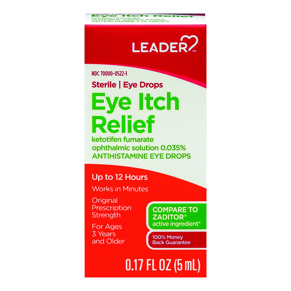 Leader Eye Drops Eye Itch Relief, Sterile, 0.17 Oz