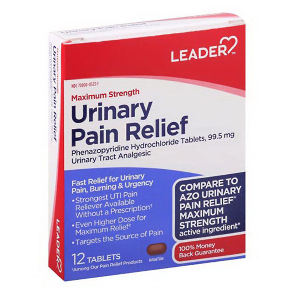 Leader Maximum Strength Urinary Pain Relief Tablets, 12 Ea