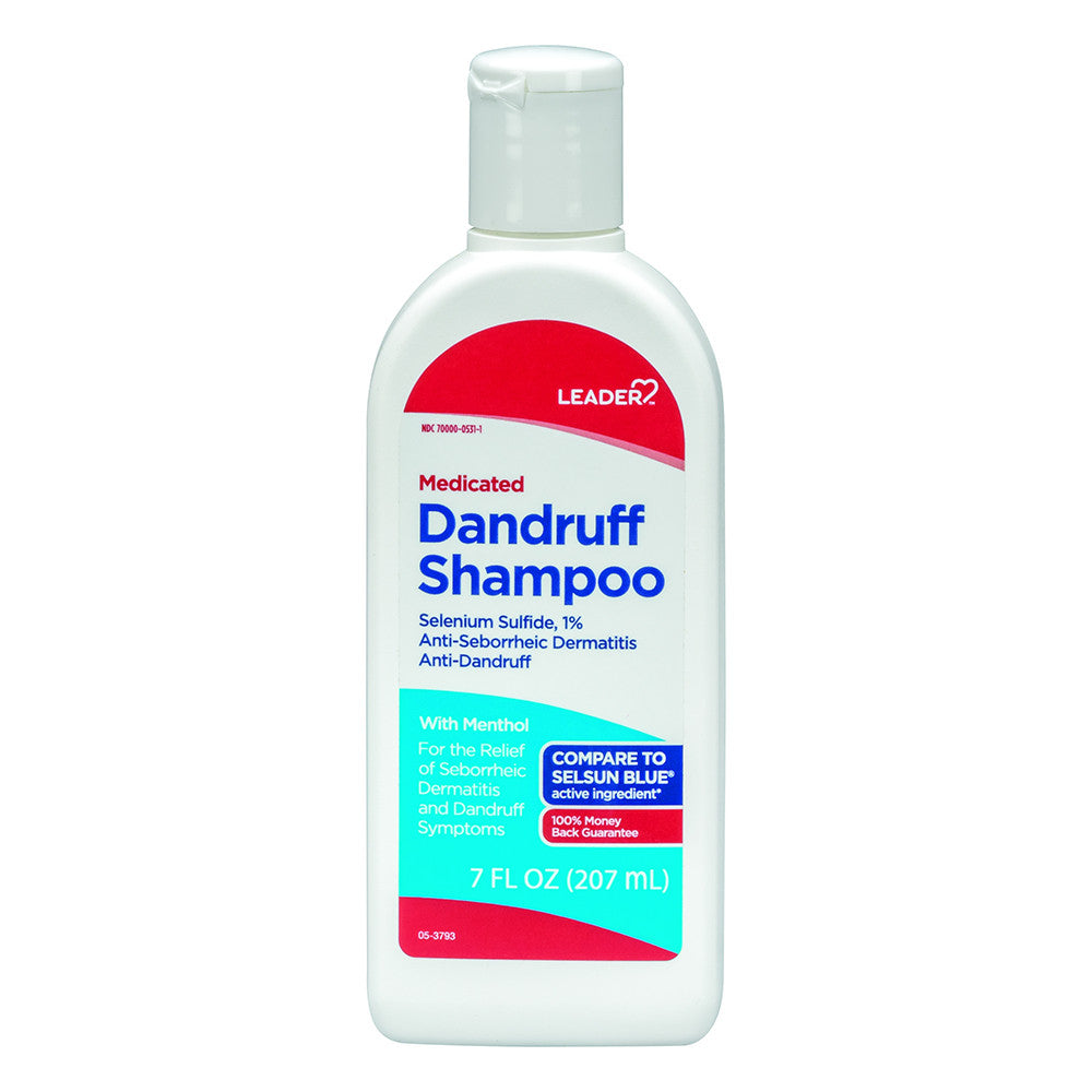 Leader Medicated Dandruff Shampoo With Menthol, 7 Oz