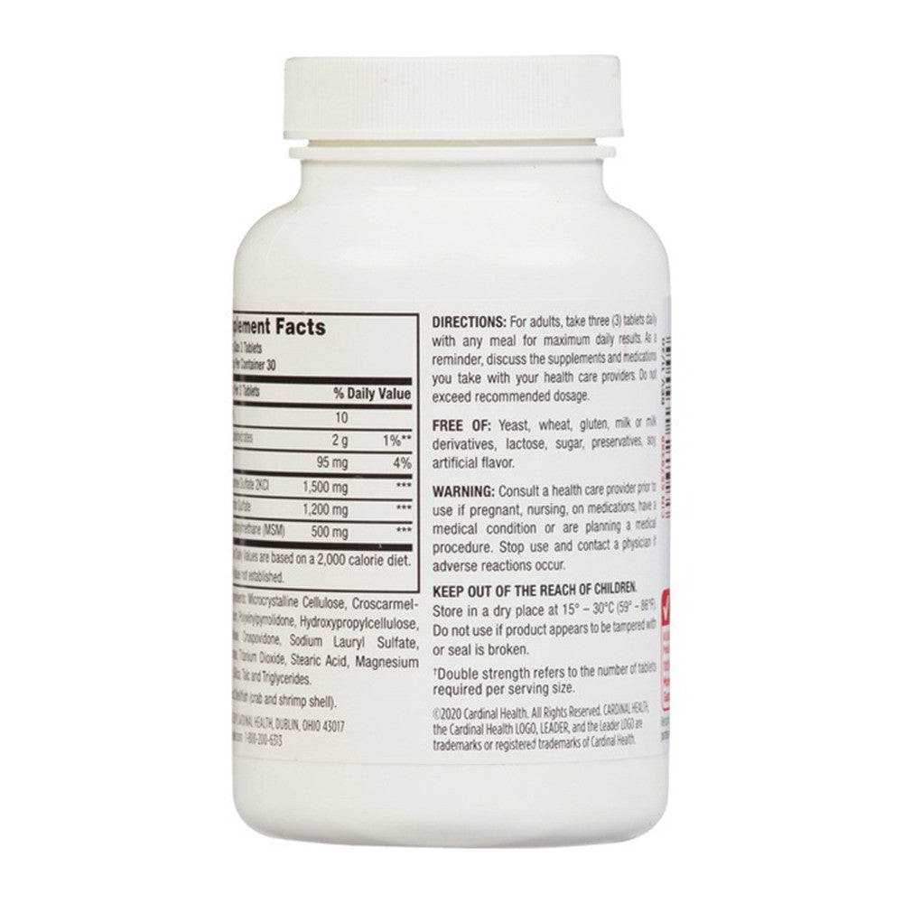 Leader Double Strength Glucosamine Chondroitin With Msm, Dietary Supplement Caplets, 90 Ea