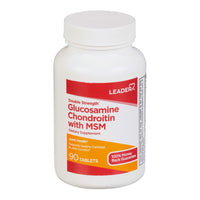 Leader Double Strength Glucosamine Chondroitin With Msm, Dietary Supplement Caplets, 90 Ea