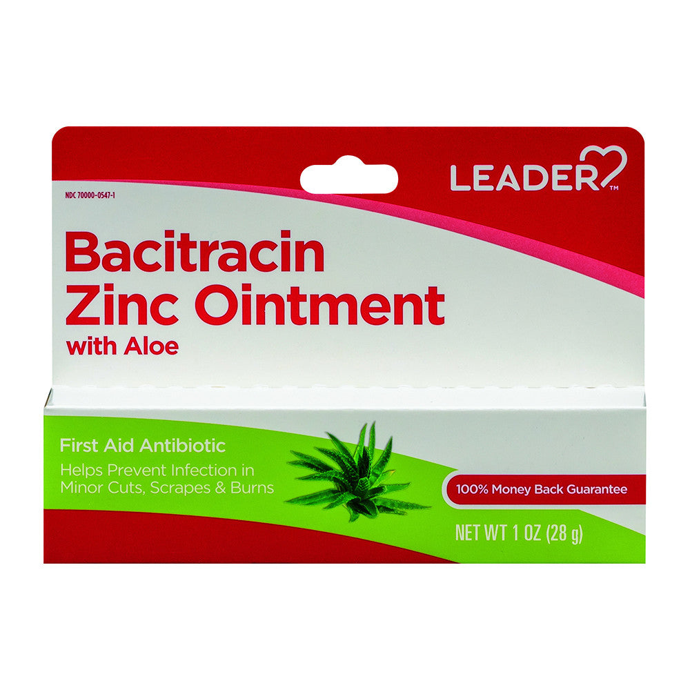 Leader Bacitracin Zinc Ointment With Aloe, 1 Oz