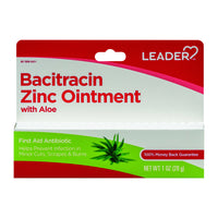 Leader Bacitracin Zinc Ointment With Aloe, 1 Oz