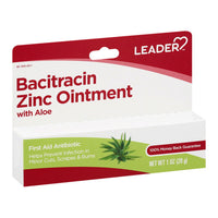 Leader Bacitracin Zinc Ointment With Aloe, 1 Oz