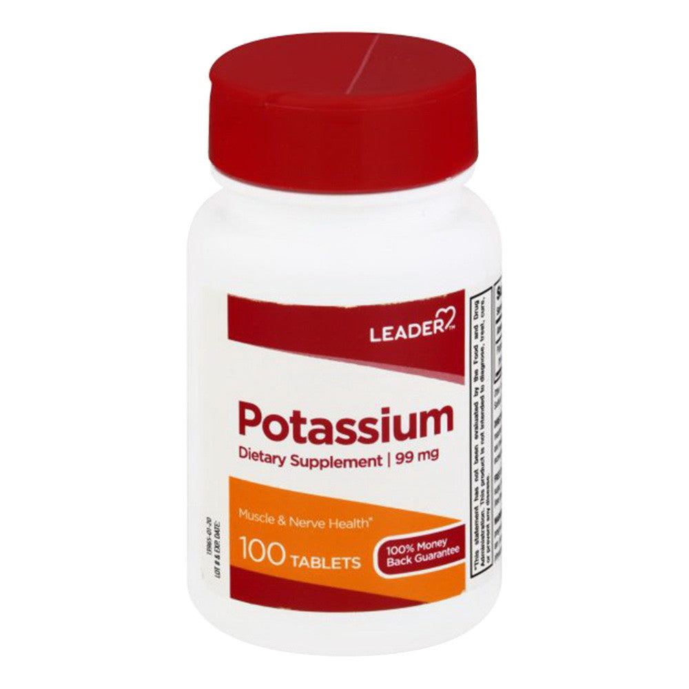 Leader Potassium, Dietary Supplement, 99 Mg Tablets, 100 Ea
