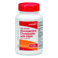 Leader Triple Strength Dietary Supplement Caplets, Glucosamine Chondroitin With Msm, 80 Ea