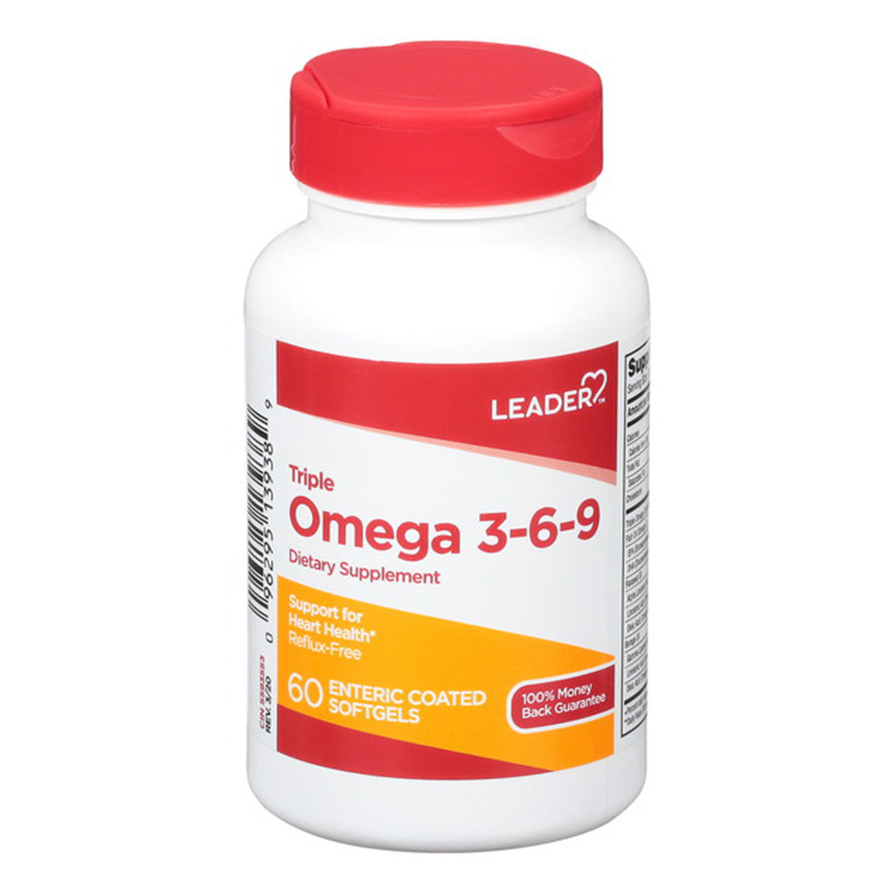 Leader Triple Omega 3-6-9 Supplement Enteric Coated Softgels, 60 Ea