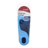 Leader Dual Gel Insoles, Mens Size 8 To 13, 1 Ea