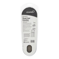 Leader Dual Gel Insoles, Mens Size 8 To 13, 1 Ea