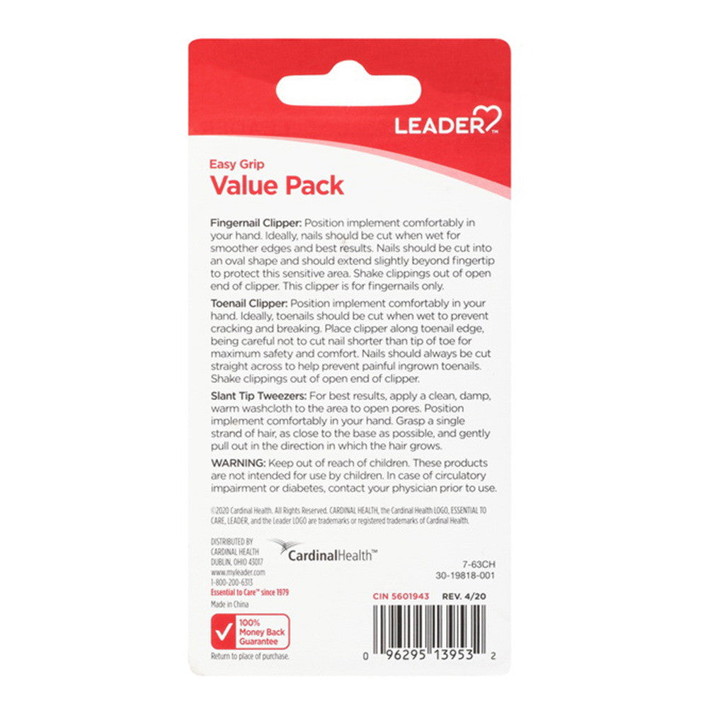 Leader Clipper Tweezers Set, Easy Grip, Value Pack, 1 Ea