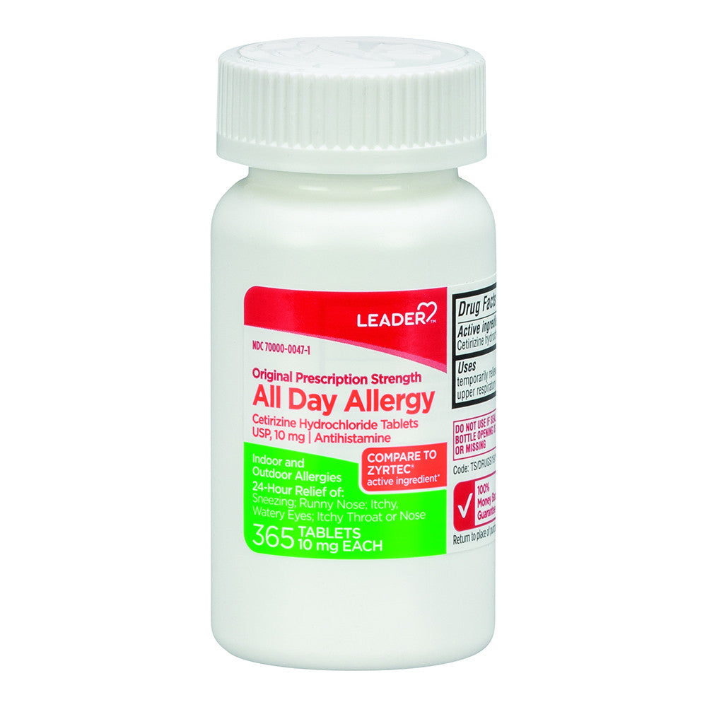 Leader All Day Allergy, 10 Mg Original Prescription Strength, Tablets, 365 Ea