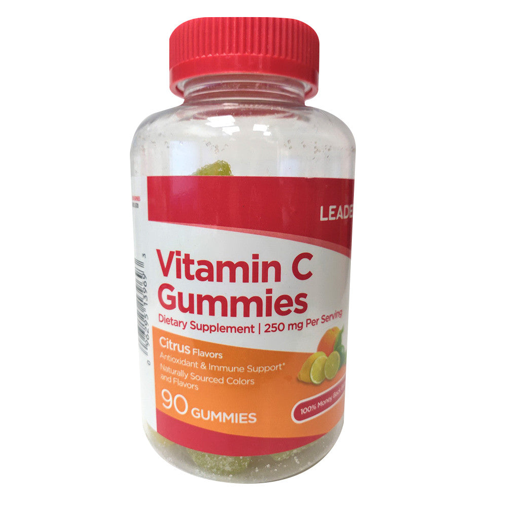 Leader Vitamin C Dietary Supplement Gummies, Citrus Flavor, 90 Ea