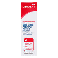 Leader Cold And Hot Patch Plus Menthol, Maximum Strength, 5 Ea