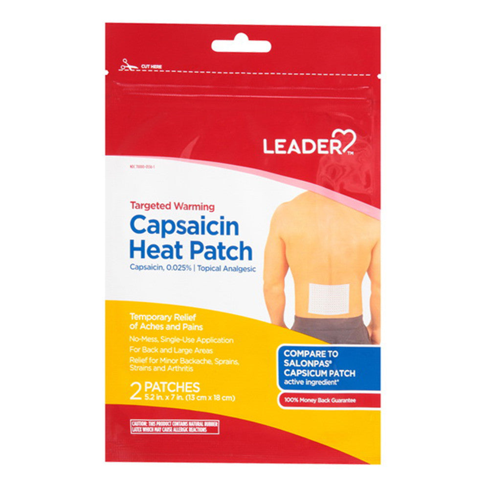 Leader Capsaicin Heat Patch, 2 Ea