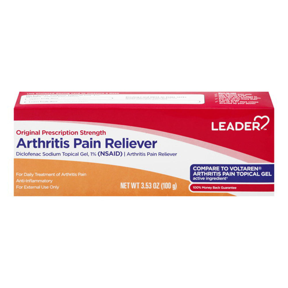 Leader Arthritis Pain Reliever 1% Gel, Original Prescription Strength, 3.53 Oz
