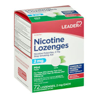 Leader Stop Smoking Aid, Nicotine Lozenges 2Mg, Mint Flavor, 72 Ea